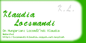 klaudia locsmandi business card